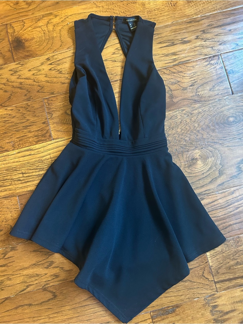 Revamped Asymmetrical Plunging Skater Dress